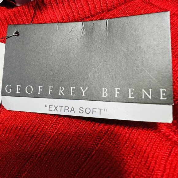 NWT Geoffrey Beene Men's Red Sweater 2XL Pullover Extra Soft V-neck Long Sleeve - Picture 11 of 11